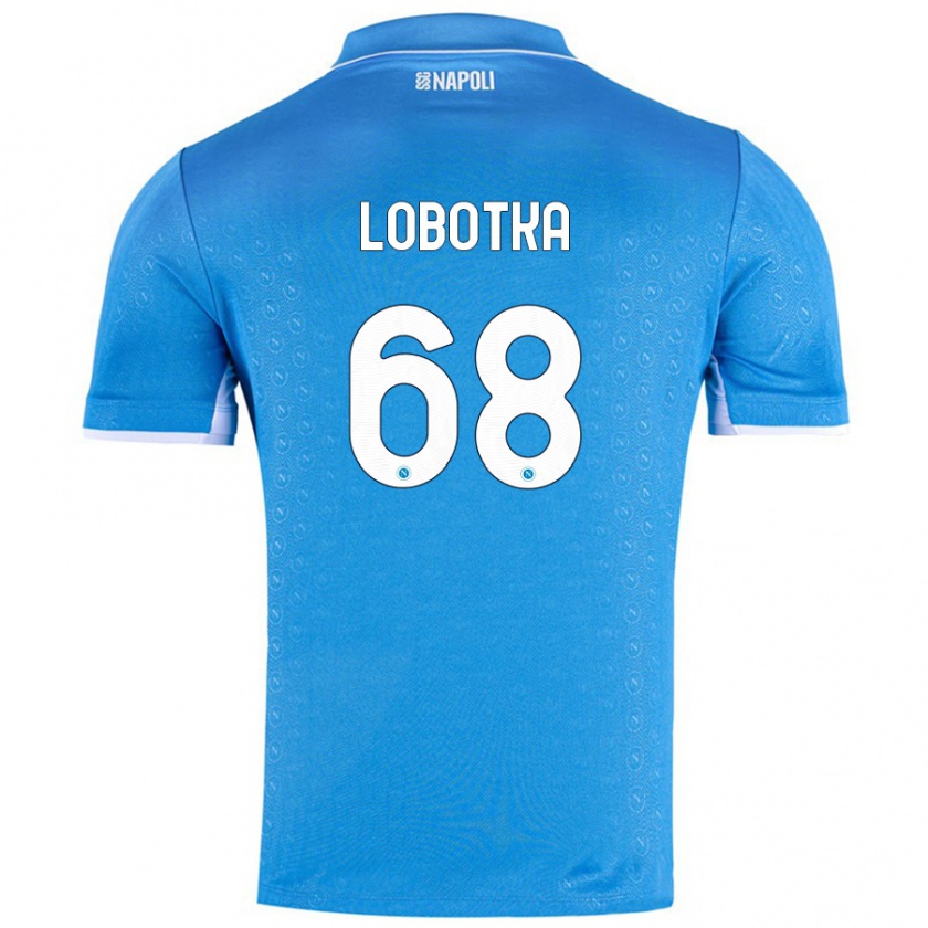 Kandiny Enfant Maillot Stanislav Lobotka #68 Bleu Ciel Tenues Domicile 2024/25 T-Shirt