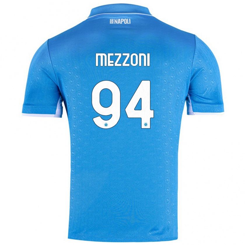 Kandiny Enfant Maillot Francesco Mezzoni #94 Bleu Ciel Tenues Domicile 2024/25 T-Shirt