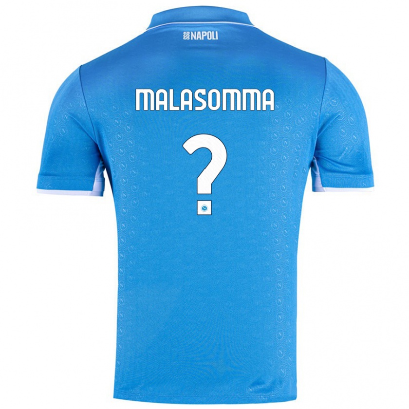 Kandiny Enfant Maillot Matteo Malasomma #0 Bleu Ciel Tenues Domicile 2024/25 T-Shirt