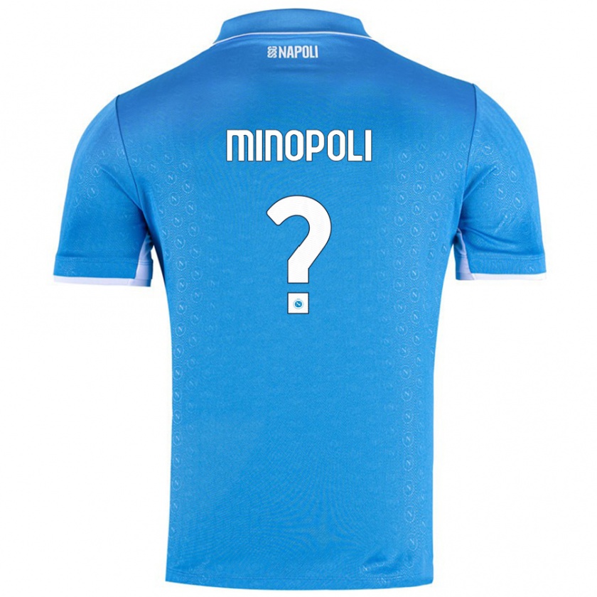 Kandiny Enfant Maillot Francesco Minopoli #0 Bleu Ciel Tenues Domicile 2024/25 T-Shirt