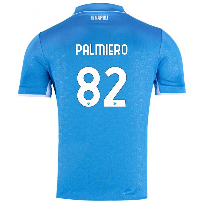 Kandiny Enfant Maillot Luca Palmiero #82 Bleu Ciel Tenues Domicile 2024/25 T-Shirt