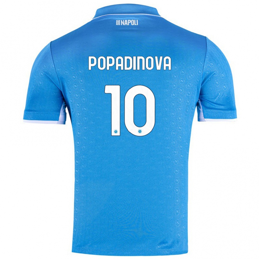 Kandiny Enfant Maillot Evdokiya Popadinova #10 Bleu Ciel Tenues Domicile 2024/25 T-Shirt