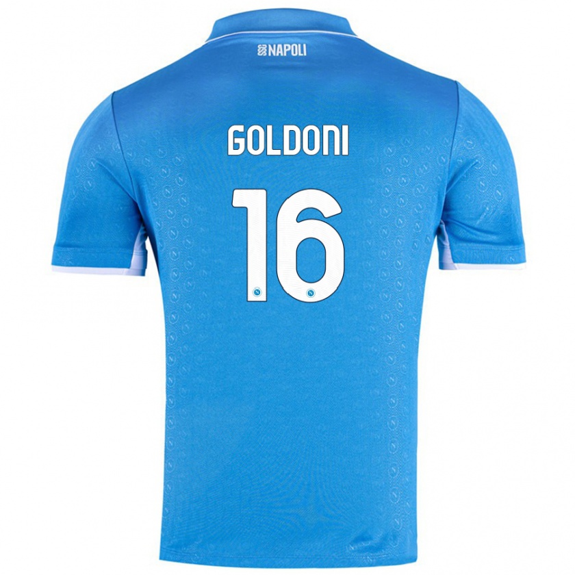 Kandiny Enfant Maillot Eleonora Goldoni #16 Bleu Ciel Tenues Domicile 2024/25 T-Shirt