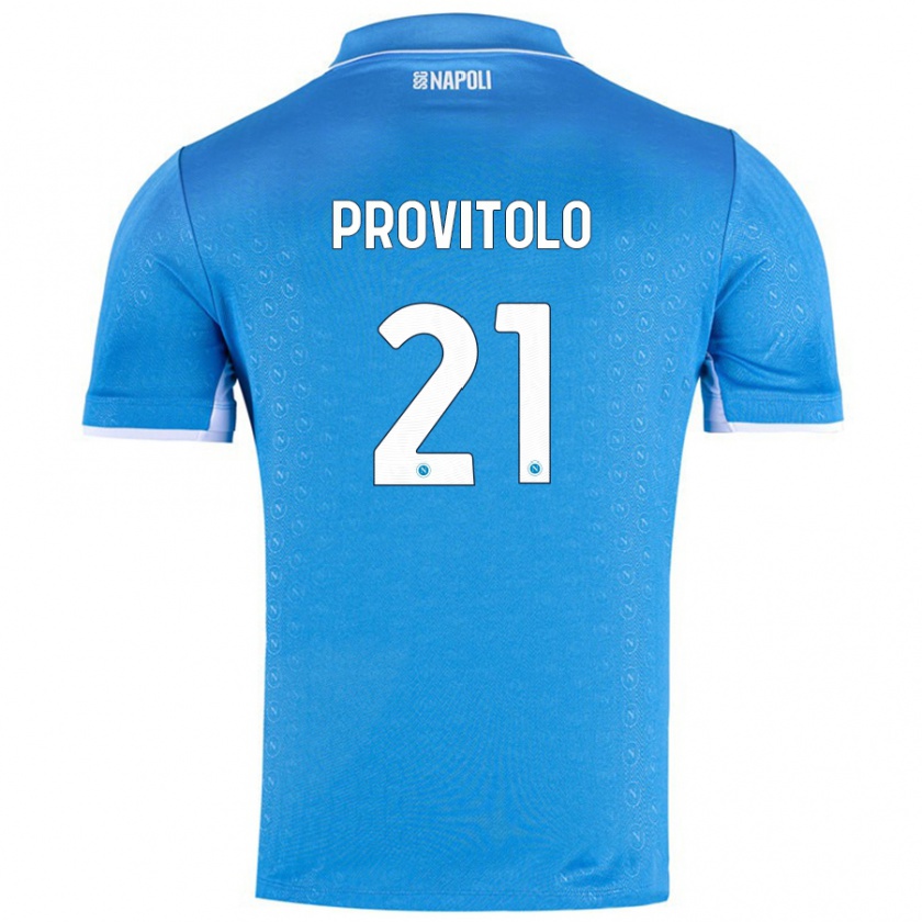 Kandiny Enfant Maillot Vincenzo Provitolo #21 Bleu Ciel Tenues Domicile 2024/25 T-Shirt