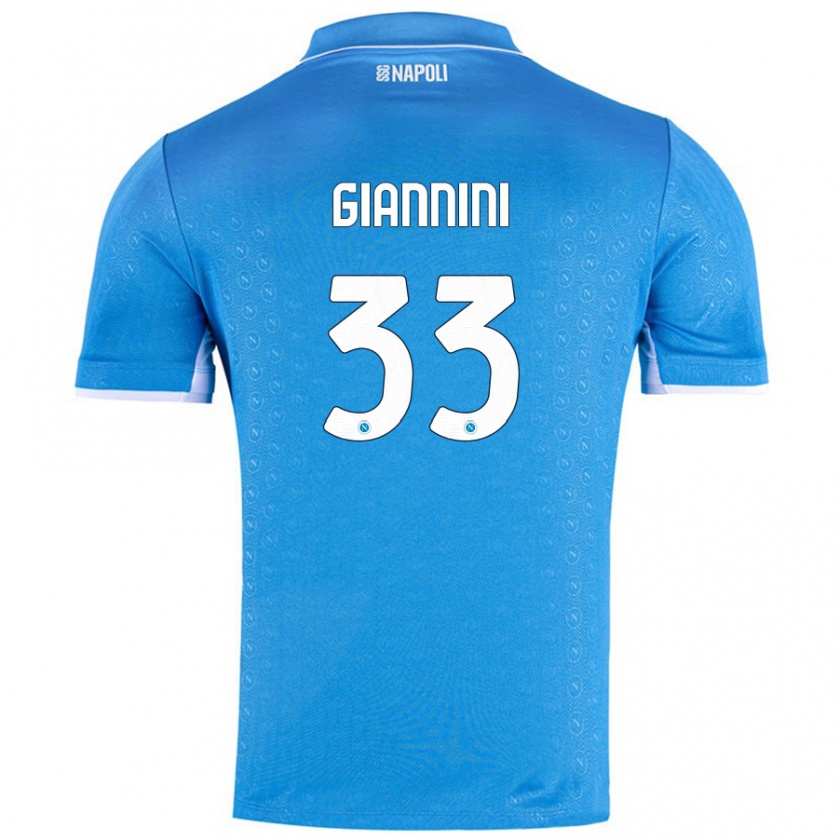 Kandiny Enfant Maillot Enrico Giannini #33 Bleu Ciel Tenues Domicile 2024/25 T-Shirt