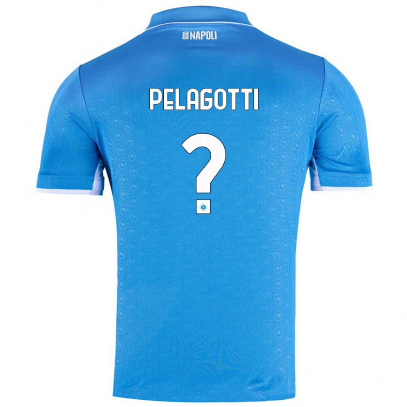 Kandiny Enfant Maillot Ludovico Benjamin Pelagotti #0 Bleu Ciel Tenues Domicile 2024/25 T-Shirt