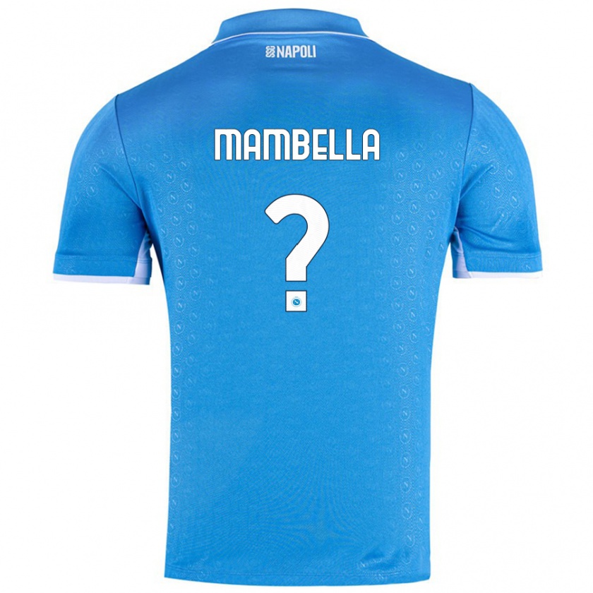 Kandiny Enfant Maillot Andrea Mambella #0 Bleu Ciel Tenues Domicile 2024/25 T-Shirt