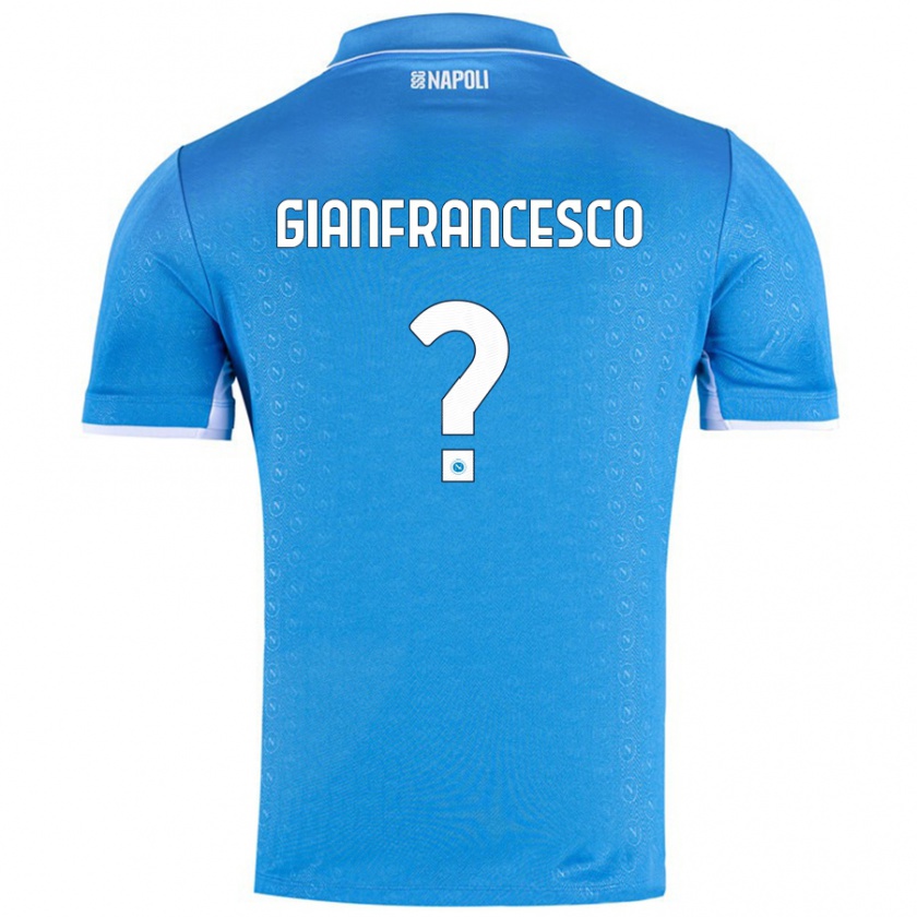 Kandiny Enfant Maillot Sergio Gianfrancesco #0 Bleu Ciel Tenues Domicile 2024/25 T-Shirt