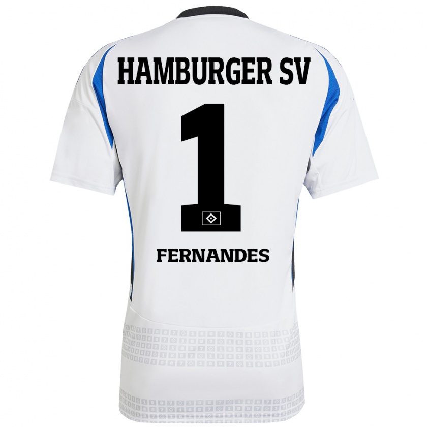 Kandiny Enfant Maillot Daniel Heuer Fernandes #1 Blanc Bleu Tenues Domicile 2024/25 T-Shirt