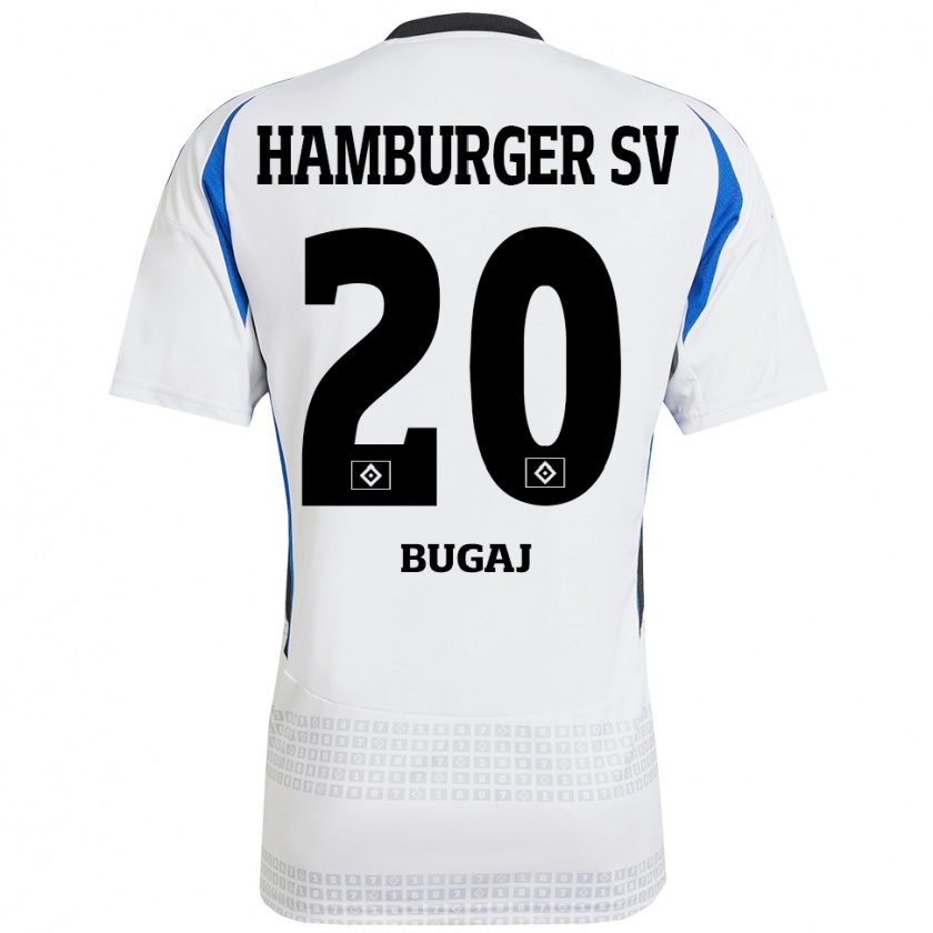 Kandiny Enfant Maillot Jan-Luca Bugaj #20 Blanc Bleu Tenues Domicile 2024/25 T-Shirt