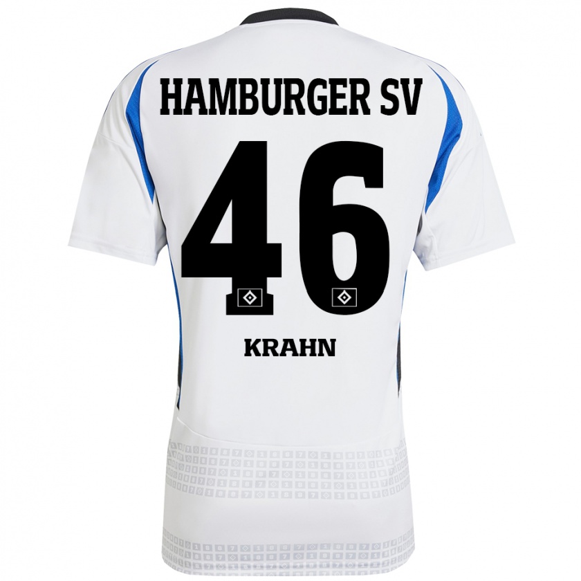 Kandiny Enfant Maillot Elijah Krahn #46 Blanc Bleu Tenues Domicile 2024/25 T-Shirt