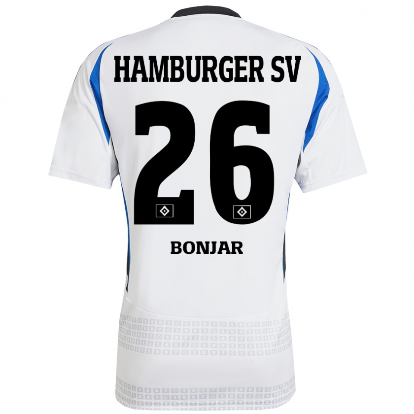 Kandiny Enfant Maillot Amir Bonjar #26 Blanc Bleu Tenues Domicile 2024/25 T-Shirt