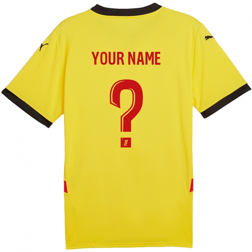 Kandiny Enfant Maillot Votre Nom #0 Jaune Rouge Tenues Domicile 2024/25 T-Shirt