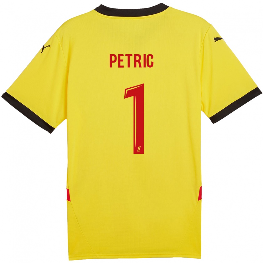 Kandiny Enfant Maillot Denis Petric #1 Jaune Rouge Tenues Domicile 2024/25 T-Shirt