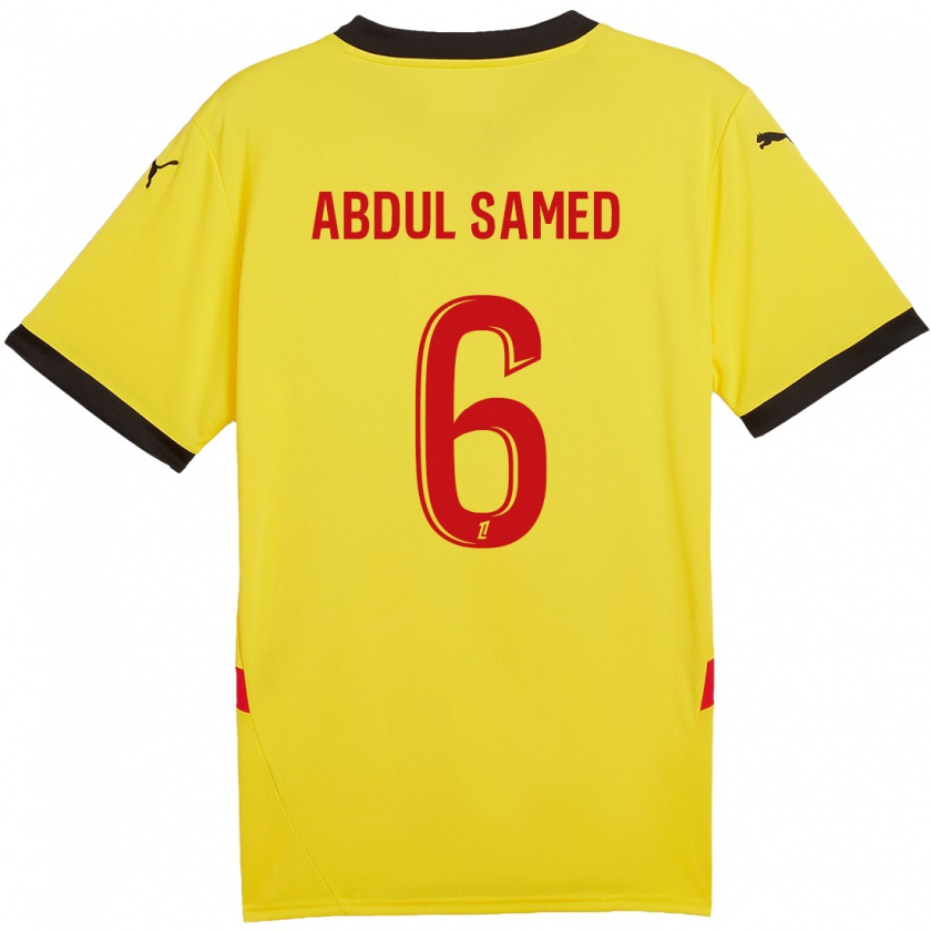 Kandiny Enfant Maillot Salis Abdul Samed #6 Jaune Rouge Tenues Domicile 2024/25 T-Shirt