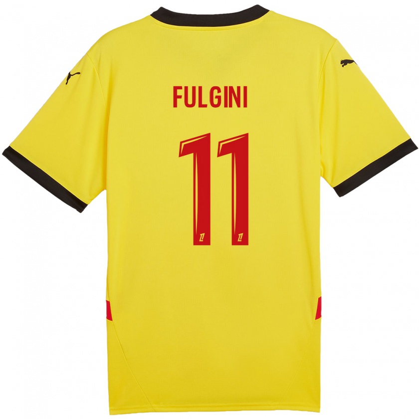 Kandiny Enfant Maillot Angelo Fulgini #11 Jaune Rouge Tenues Domicile 2024/25 T-Shirt