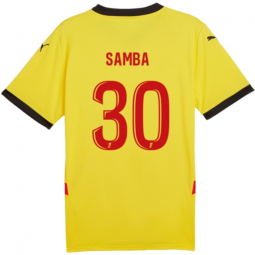 Kandiny Enfant Maillot Brice Samba #30 Jaune Rouge Tenues Domicile 2024/25 T-Shirt