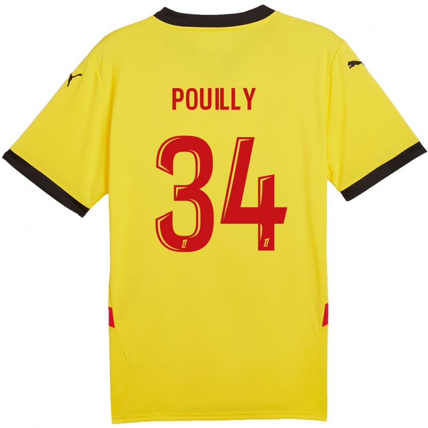 Kandiny Enfant Maillot Tom Pouilly #34 Jaune Rouge Tenues Domicile 2024/25 T-Shirt