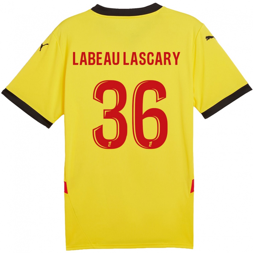 Kandiny Enfant Maillot Rémy Labeau Lascary #36 Jaune Rouge Tenues Domicile 2024/25 T-Shirt