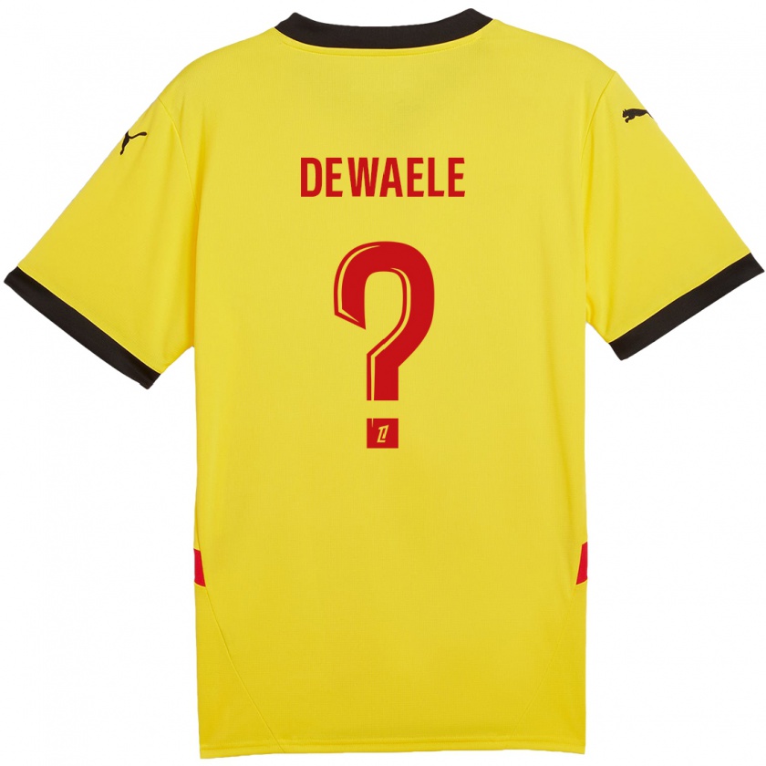 Kandiny Enfant Maillot Florian Dewaele #0 Jaune Rouge Tenues Domicile 2024/25 T-Shirt