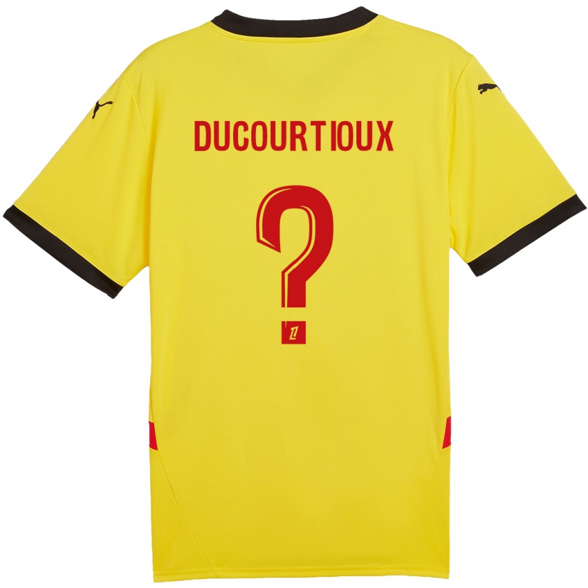 Kandiny Enfant Maillot Ilan Ducourtioux #0 Jaune Rouge Tenues Domicile 2024/25 T-Shirt