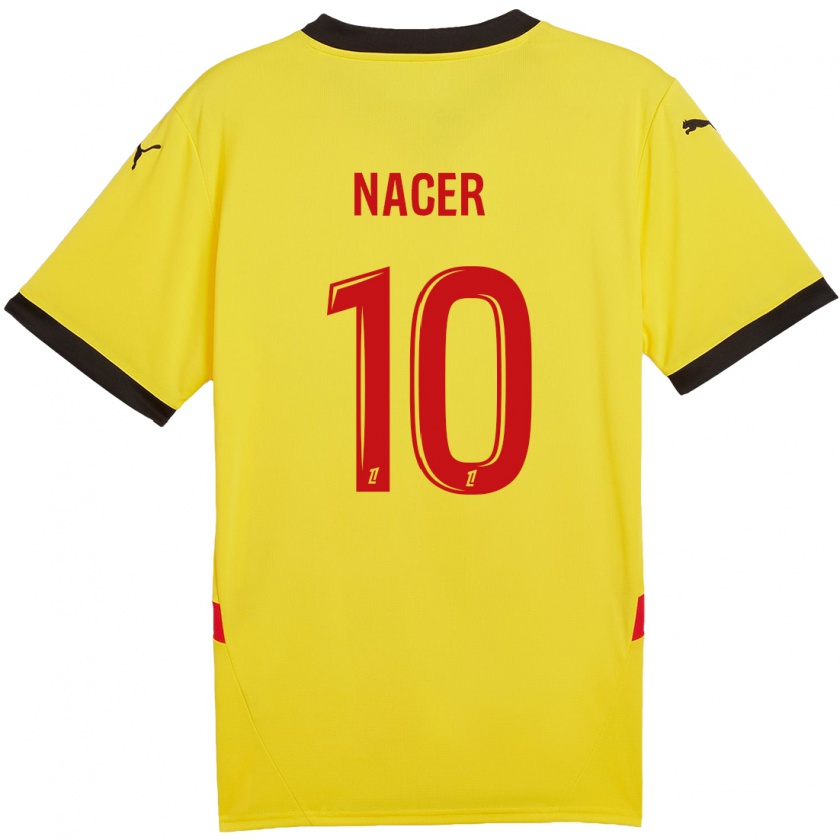 Kandiny Enfant Maillot Myriem Nacer #10 Jaune Rouge Tenues Domicile 2024/25 T-Shirt