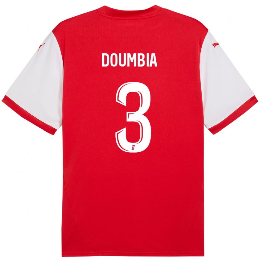 Kandiny Enfant Maillot Kamory Doumbia #3 Rouge Blanc Tenues Domicile 2024/25 T-Shirt