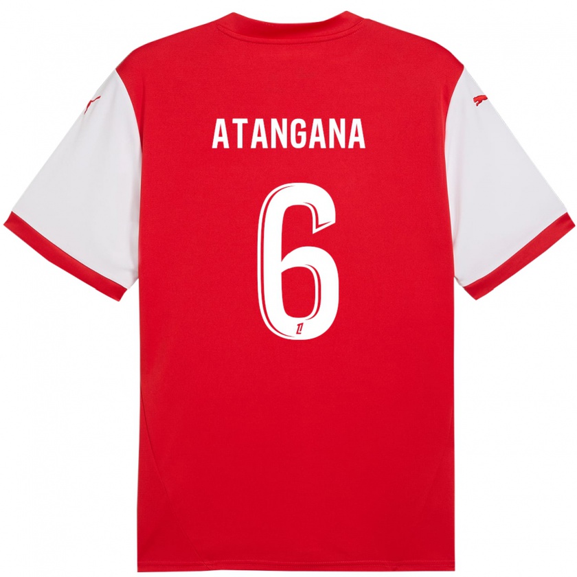 Kandiny Enfant Maillot Valentin Atangana #6 Rouge Blanc Tenues Domicile 2024/25 T-Shirt