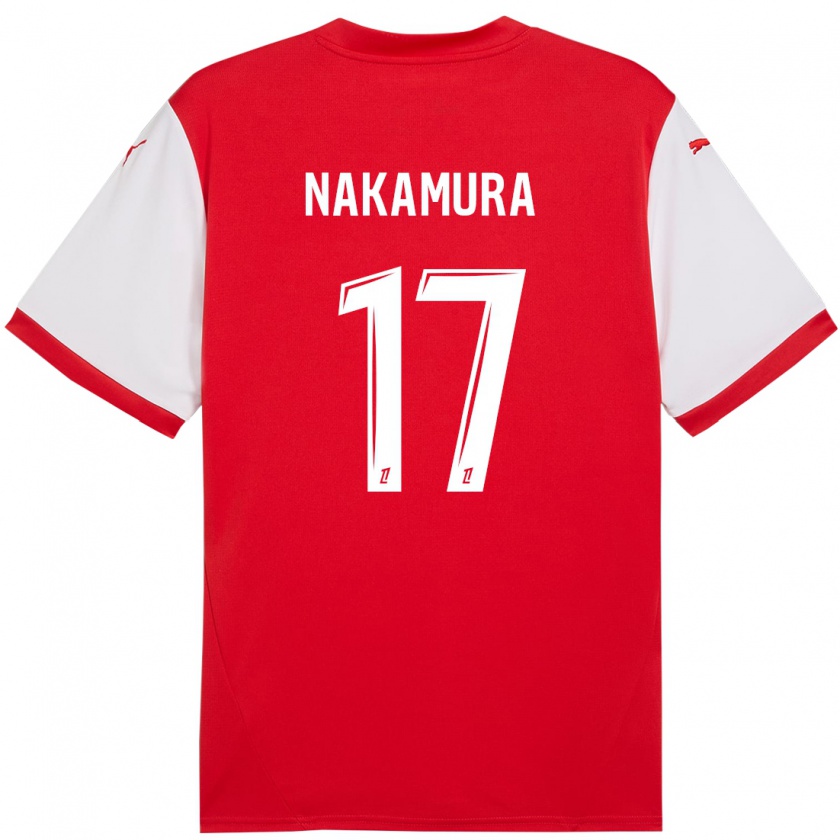 Kandiny Enfant Maillot Keito Nakamura #17 Rouge Blanc Tenues Domicile 2024/25 T-Shirt