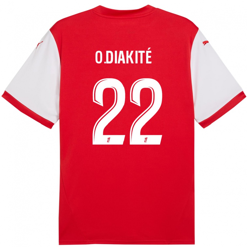 Kandiny Enfant Maillot Oumar Diakité #22 Rouge Blanc Tenues Domicile 2024/25 T-Shirt