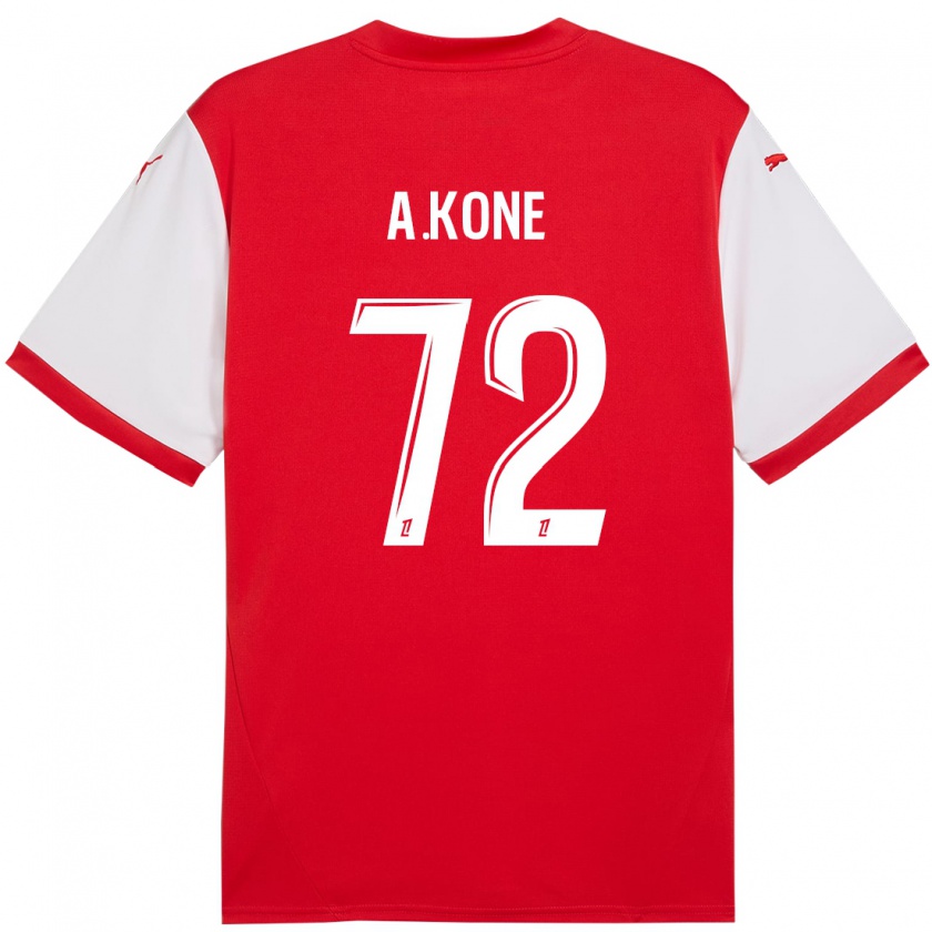 Kandiny Enfant Maillot Amadou Koné #72 Rouge Blanc Tenues Domicile 2024/25 T-Shirt