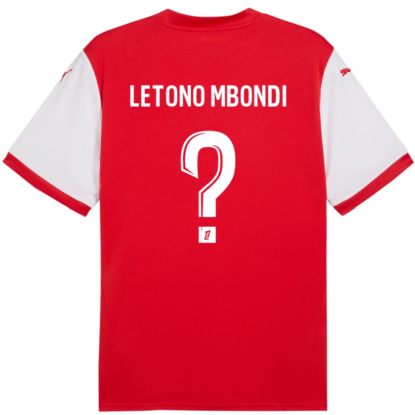 Kandiny Enfant Maillot Christ-Emmanuel Letono Mbondi #0 Rouge Blanc Tenues Domicile 2024/25 T-Shirt