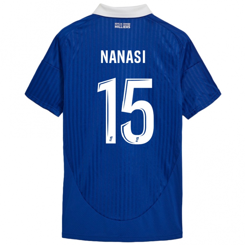 Kandiny Enfant Maillot Sebastian Nanasi #15 Bleu Blanc Tenues Domicile 2024/25 T-Shirt