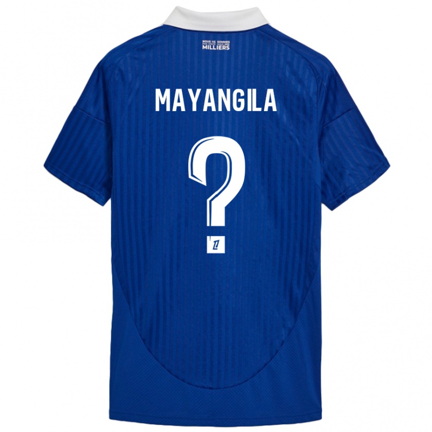 Kandiny Enfant Maillot Ryan Tutu Mayangila #0 Bleu Blanc Tenues Domicile 2024/25 T-Shirt