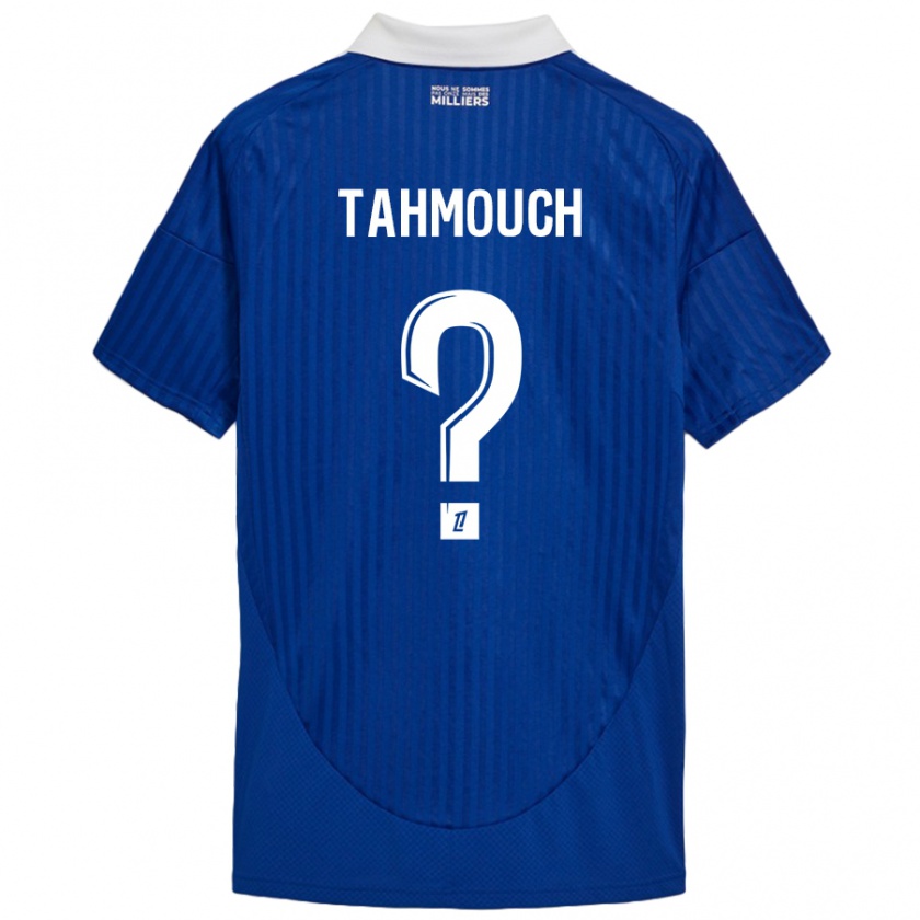 Kandiny Enfant Maillot Mathieu Tahmouch #0 Bleu Blanc Tenues Domicile 2024/25 T-Shirt