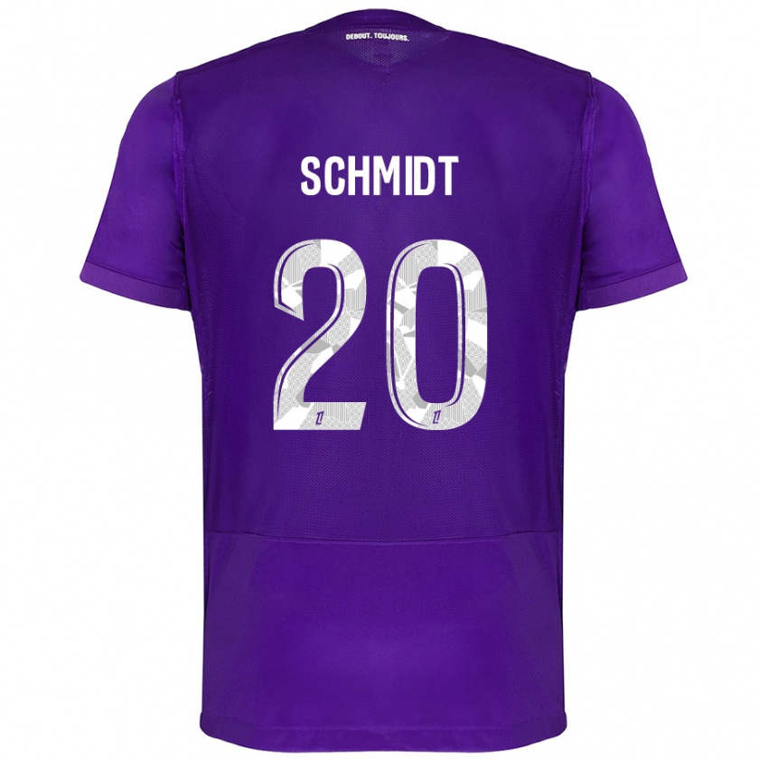 Kandiny Enfant Maillot Niklas Schmidt #20 Violet Blanc Tenues Domicile 2024/25 T-Shirt