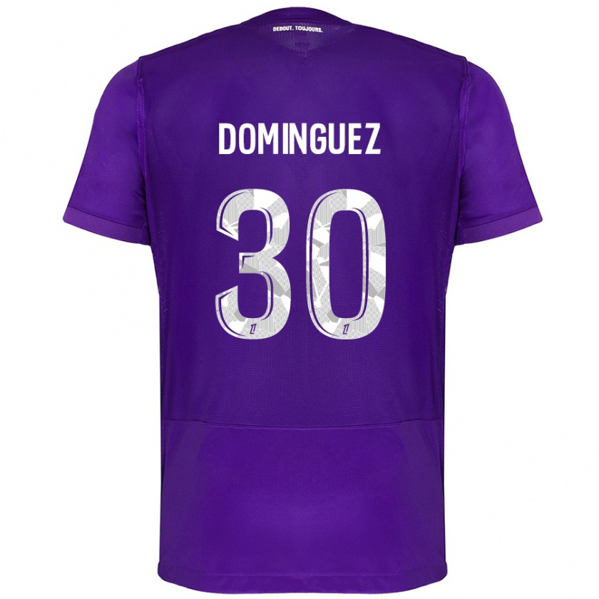 Kandiny Enfant Maillot Álex Domínguez #30 Violet Blanc Tenues Domicile 2024/25 T-Shirt