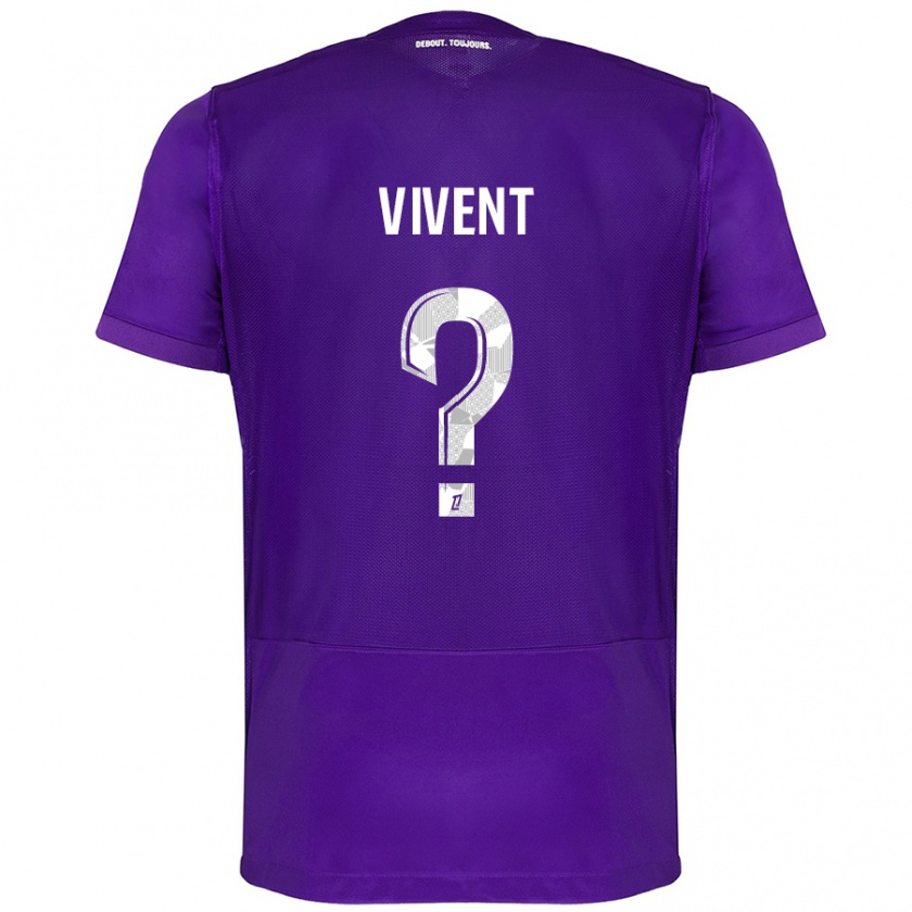 Kandiny Enfant Maillot Sacha Vivent #0 Violet Blanc Tenues Domicile 2024/25 T-Shirt