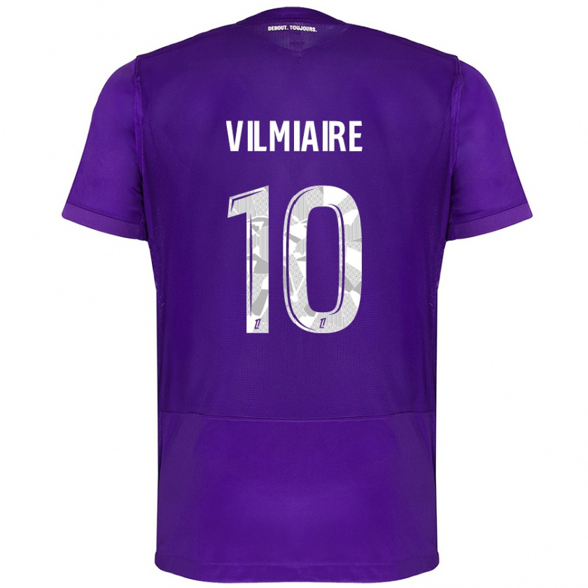 Kandiny Enfant Maillot Kelly Vilmiaire #10 Violet Blanc Tenues Domicile 2024/25 T-Shirt