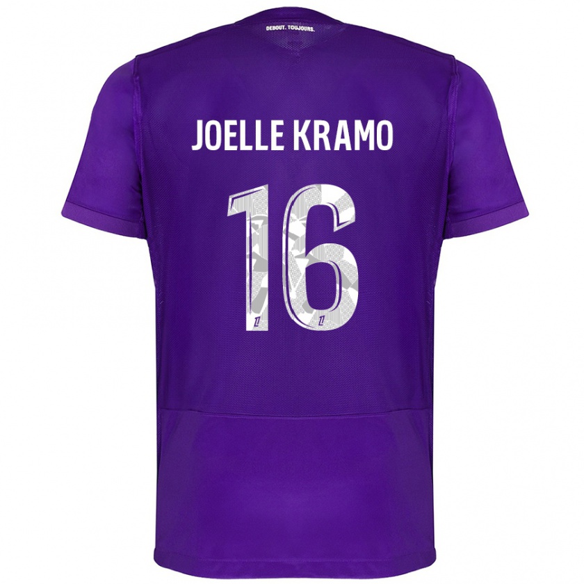 Kandiny Enfant Maillot Marie Joelle Kramo #16 Violet Blanc Tenues Domicile 2024/25 T-Shirt