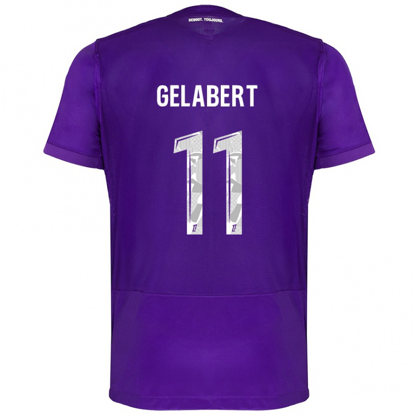 Kandiny Enfant Maillot César Gelabert #11 Violet Blanc Tenues Domicile 2024/25 T-Shirt