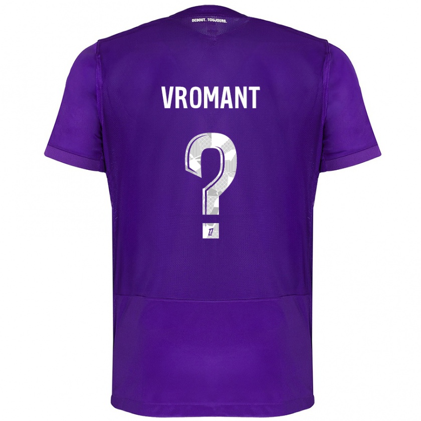 Kandiny Enfant Maillot Todd Vromant #0 Violet Blanc Tenues Domicile 2024/25 T-Shirt