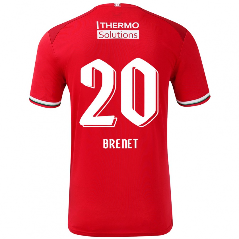 Kandiny Enfant Maillot Joshua Brenet #20 Rouge Blanc Tenues Domicile 2024/25 T-Shirt