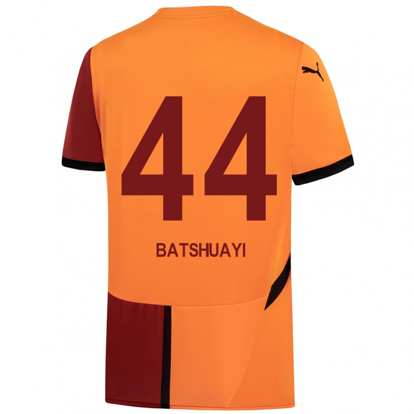 Kandiny Enfant Maillot Michy Batshuayi #44 Jaune Rouge Tenues Domicile 2024/25 T-Shirt