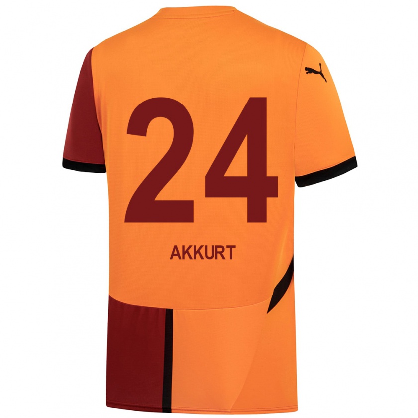 Kandiny Enfant Maillot Arzu Akkurt #24 Jaune Rouge Tenues Domicile 2024/25 T-Shirt