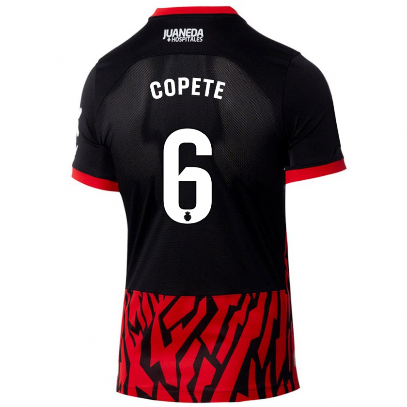 Kandiny Enfant Maillot José Copete #6 Noir Rouge Tenues Domicile 2024/25 T-Shirt