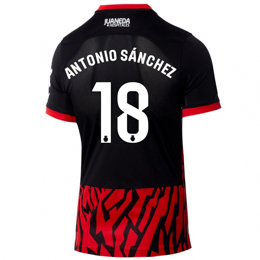 Kandiny Enfant Maillot Antonio Sánchez #18 Noir Rouge Tenues Domicile 2024/25 T-Shirt