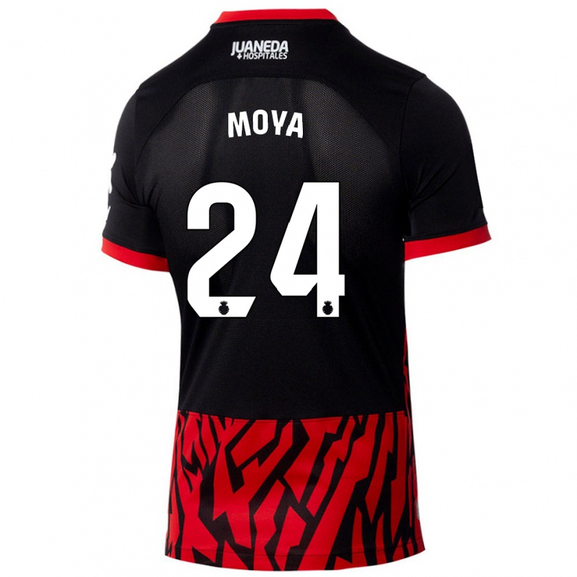 Kandiny Enfant Maillot Pablo Moyá #24 Noir Rouge Tenues Domicile 2024/25 T-Shirt