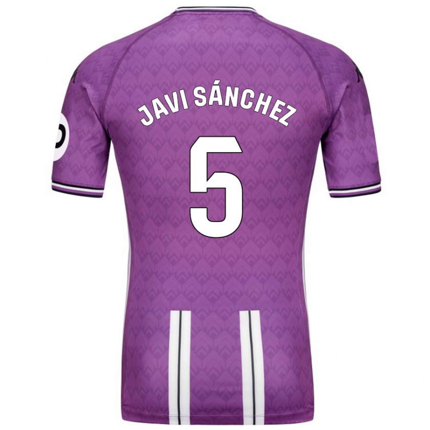 Kandiny Enfant Maillot Javi Sánchez #5 Violet Blanc Tenues Domicile 2024/25 T-Shirt