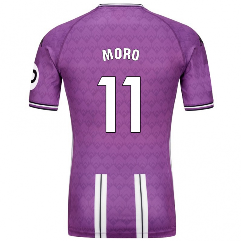 Kandiny Enfant Maillot Raúl Moro #11 Violet Blanc Tenues Domicile 2024/25 T-Shirt